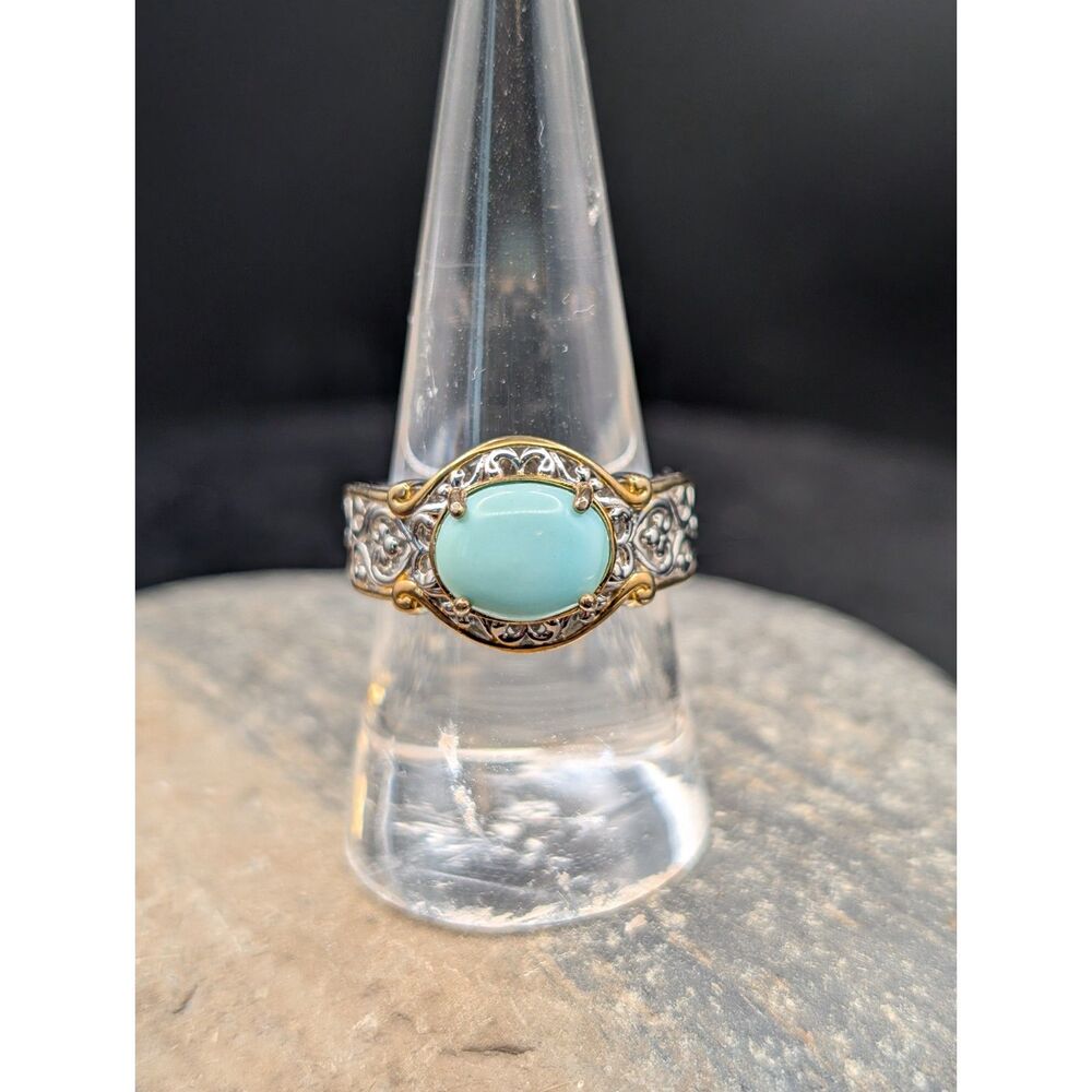 Michael Valitutti Sterling Ring Size 9 Seafoam Chalcedony Cabochon 925 NH